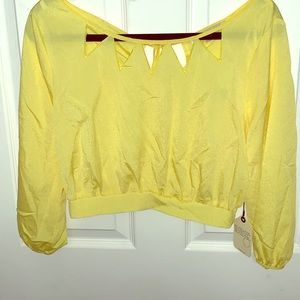 Yellow cropped blouse